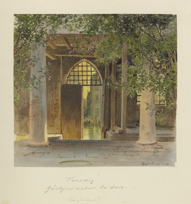 Innenhof bei der Ca dOro in Venedig von Carl Theodor Reiffenstein