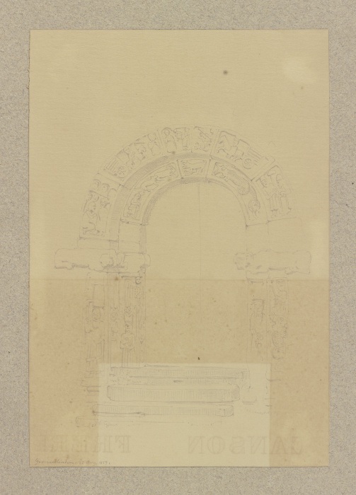 Romanisches Portal der Peterskirche in Großen-Linden von Carl Theodor Reiffenstein