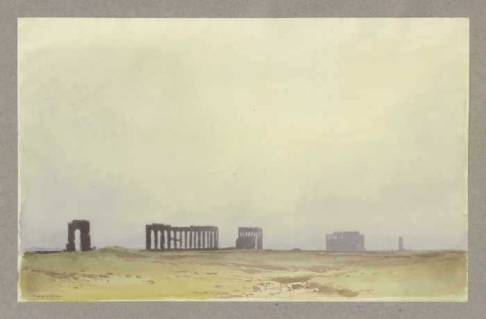 Ruinen eines Aquädukt in der Campagna Romana von Carl Theodor Reiffenstein
