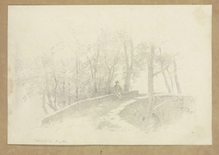 Steinbrücke in Walluf von Carl Theodor Reiffenstein
