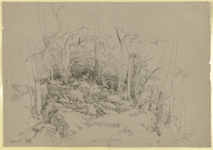 Waldweg über Felsen führend von Carl Theodor Reiffenstein