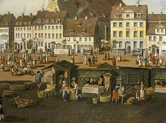 The New Market in Berlin with the Marienkirche c.1770 von Carl Traugott Fechhelm
