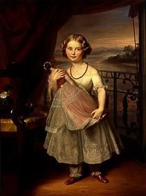 Bildnis einer sächsischen Prinzessin mit ihrer Puppe von Carl Vogel von Vogelstein
