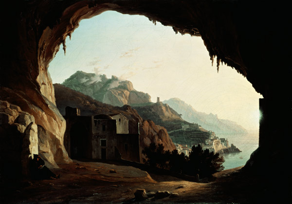 Grotto near Amalfi, c.1828 (oil on canvas) von Carl Wilhelm Götzloff