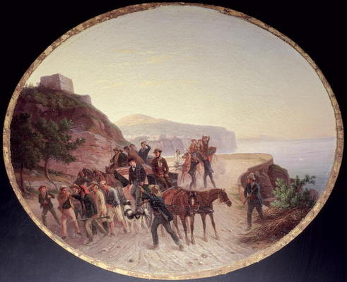 The Capture of Guido Edmondo, c.1864 (oil on canvas on wood) von Carl Wilhelm Götzloff