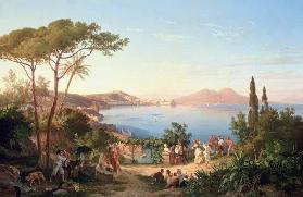 Bay of Naples with Dancing Italians 1815