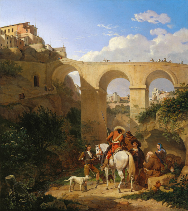 Die Brücke von Cuenca in Spanien von Carl Wilhelm von Heidick