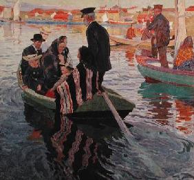 Church Goers in a Boat 1909
