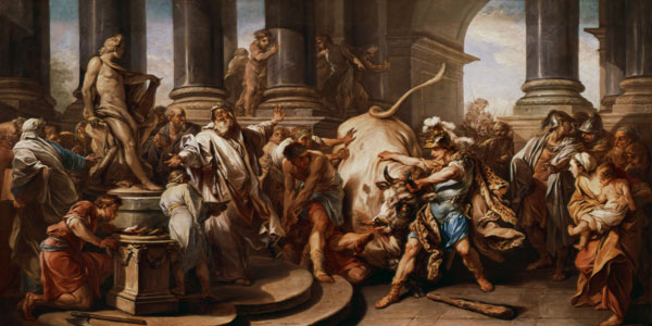 Theseus conquering the bull at Marathon, 1732-34 von Carle van Loo