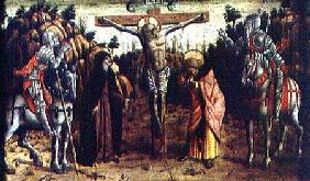 The Crucifixion, central left hand predella panel from the San Silvestro polyptych 1468