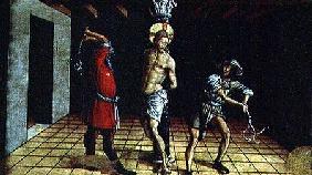 The Flagellation of Christ, central right hand predella panel from the San Silvestro polyptych 1468
