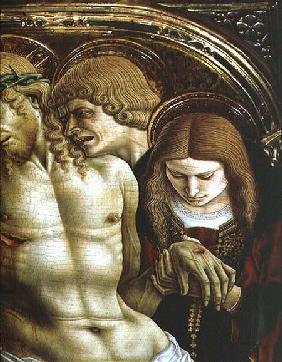 Lamentation of the Dead Christ, detail from the Sant'Emidio polyptych 1473