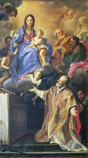 The Virgin Mary appearing to St. Philip Neri von Carlo Maratta or Maratti