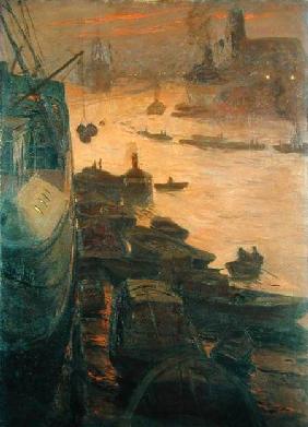 Hamburg Harbour by the Emperor's Quay 1911