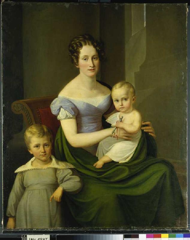 Bildnis der Caroline du Fay mit ihren zwei ältesten Kindern. von Carl Wilhelm Tischbein