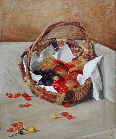Basket of Fruit (oil on canvas)  von Caroline  Hervey-Bathurst