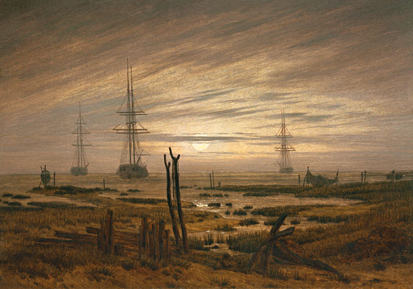 Schiffe auf der Reede von Caspar David Friedrich