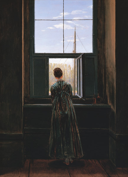 Frau am Fenster von Caspar David Friedrich