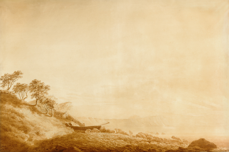 Blick auf Arkona mit aufgehender Sonne von Caspar David Friedrich