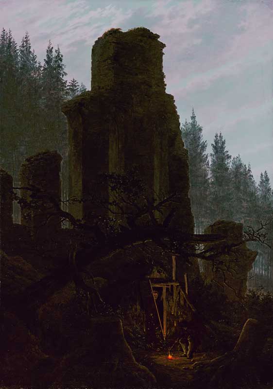 Kirchenruine im Wald. von Caspar David Friedrich