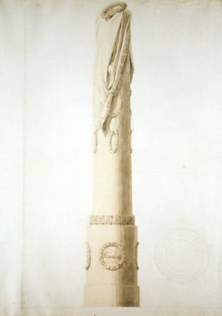 Design for a Commemorative Column (pen, pencil and sepia on von Caspar David Friedrich