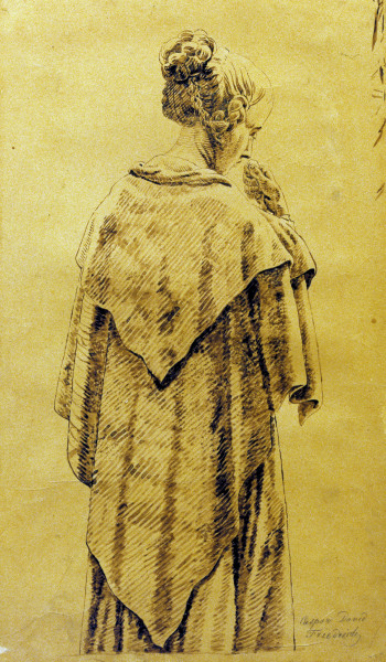 Frau im Umschlagtuch von Caspar David Friedrich