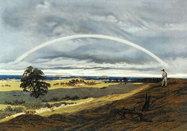 Landschaft mit dem Regenbogen von Caspar David Friedrich