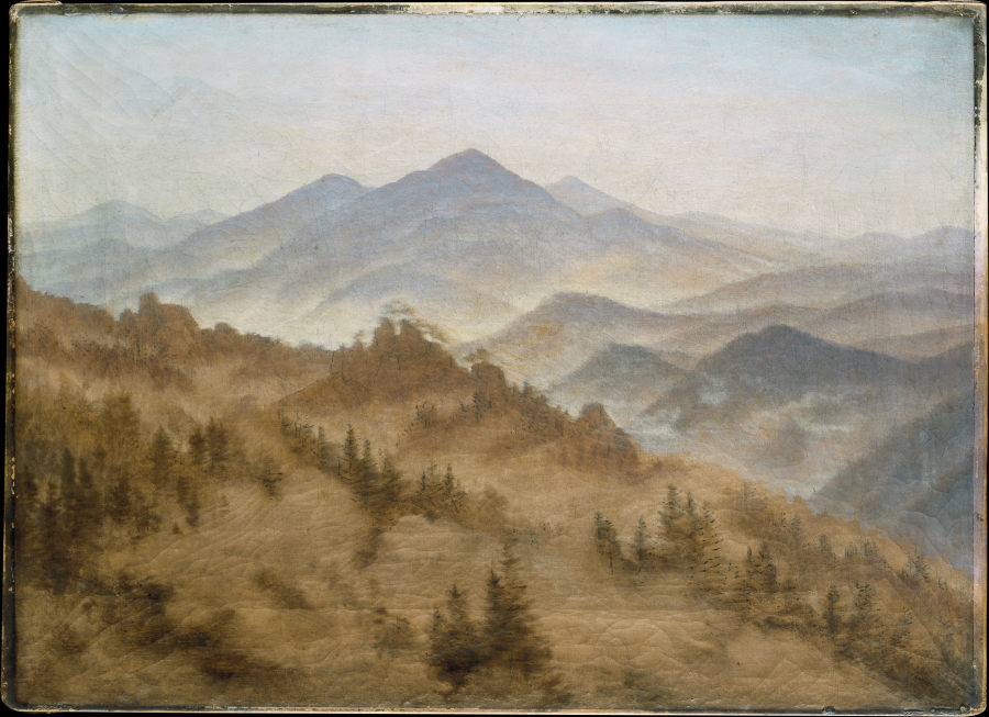 Gebirge bei aufsteigendem Nebel von Caspar David Friedrich