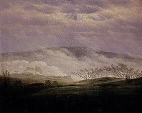 Nebel im Elbttal von Caspar David Friedrich