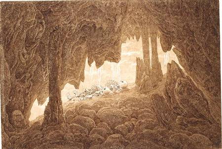 Skeleton in the Cave von Caspar David Friedrich