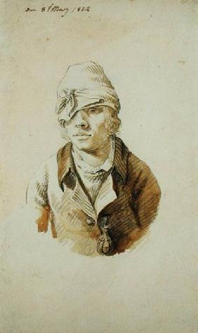 Self Portrait with Cap and Eye Patch, 8th May 1802 (pencil, brush and w/c on