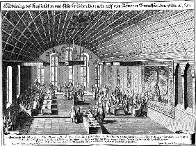 Bankett auf dem Römer in Frankfurt a.M. am 1. August 1658 bei Wahl Leopolds I. zum Kaiser 1658