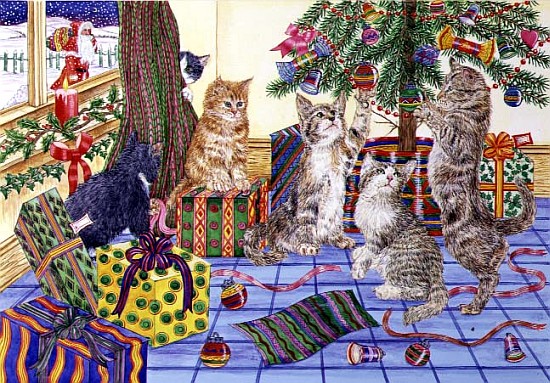 The Cats'' Christmas (w/c on paper)  von Catherine  Bradbury