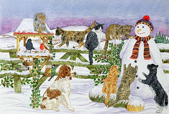 The Snowman and his Friends (w/c on paper)  von Catherine  Bradbury