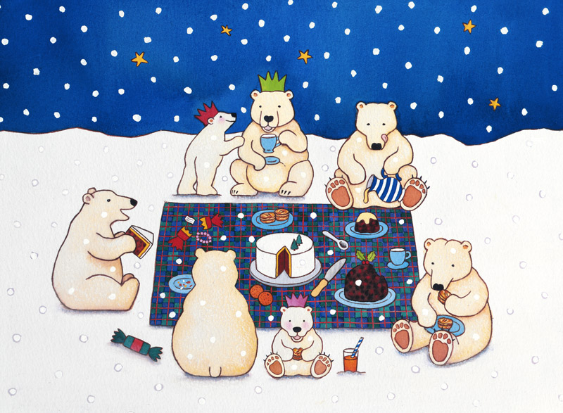 Polar Bear Picnic, 1997 (w/c on paper)  von Cathy  Baxter