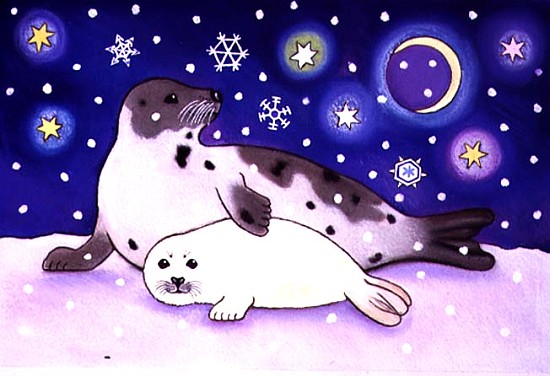 Cosmic Seals, 1997 (pastel and gouache on paper)  von Cathy  Baxter