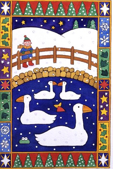Ducks in the Snow  von Cathy  Baxter
