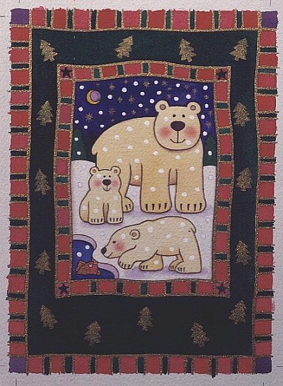Polar Bear and Cubs (w/c)  von Cathy  Baxter