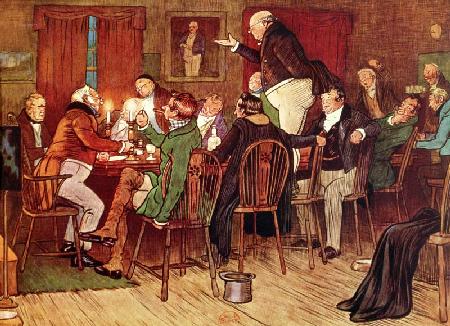 The Eloquent Mr Pickwick'', illustration from ''Pickwick Papers'' Charles Dickens (1812-70)