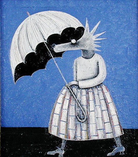La Parapluie (oil on board)  von Celia  Washington
