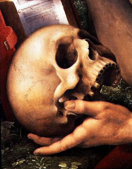 St. Jerome, detail of the skull von Cesare  da Sesto