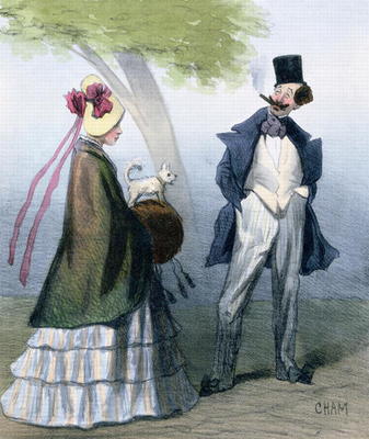 'We gentlemen all love virtuous maidens', caricature depicting a bounder or cad admiring a pretty gi von Cham