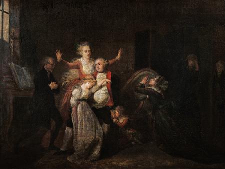 Louis XVI (1754-93) Bidding Farewell to his Family at the Temple 20th Janua