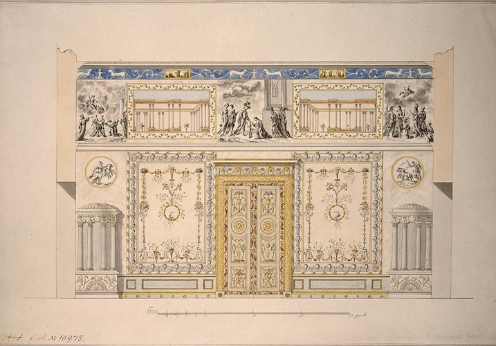 Entwurf für den Lyoner Saal (Gelbes Wohnzimmer) im Grossen Palast von Zarskoje Selo von Charles Cameron
