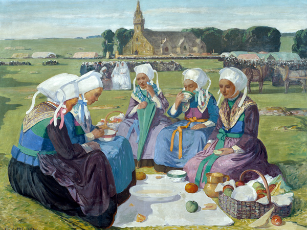 Women of Plougastel at the Pardon of Notre-Dame de la Palud, 1903 (oil on canvas) von Charles Cottet