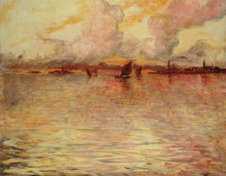 Seascape with Distant View of Venice von Charles Cottet