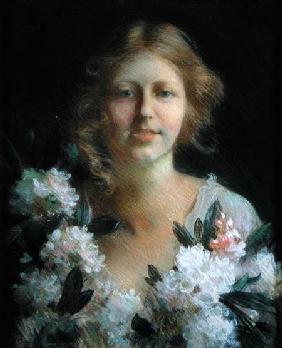 Portrait of a Lady with Flowers 1914