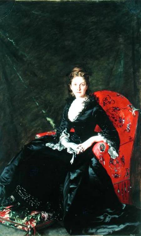 Portrait of Mme N.M. Polovtsova von Charles Émile Auguste Carolus-Duran
