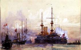 The Prince George at Spithead. The Naval Requiem of Queen Victoria
