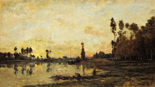 Sonnenuntergang über dem Fluss Oise von Charles-François Daubigny